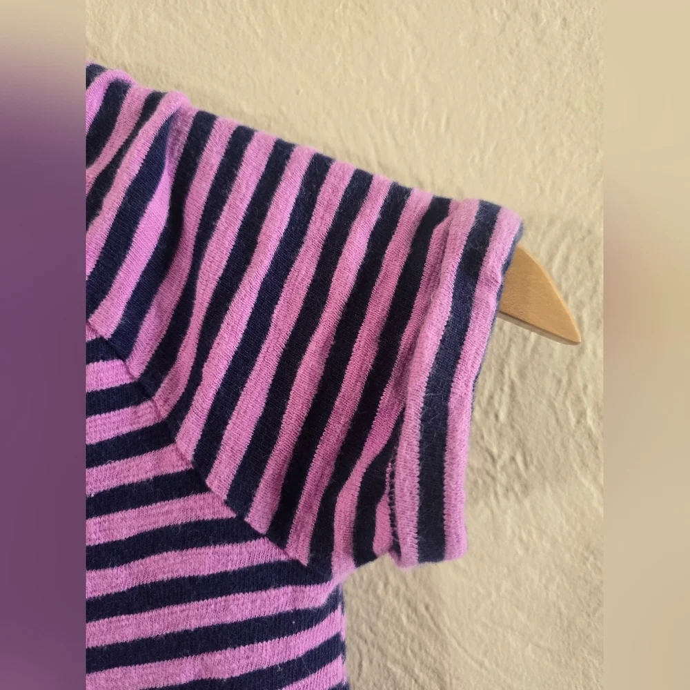 Cat & Jack, Purple Pink/Navy Striped Casual Dress, Size Medium (7/8)